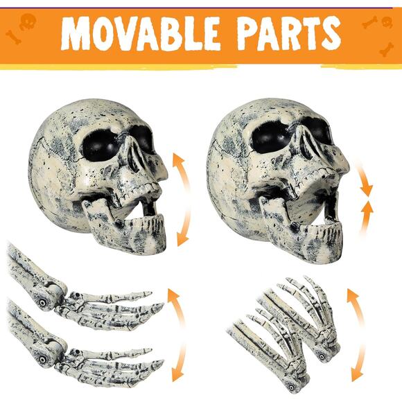 Halloween Skeleton Yard Stakes 5 Pack Life Size Groundbreaker Skulls Décor - Picture 5 of 8